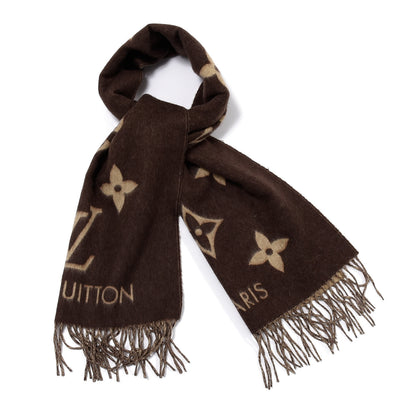 Louis Vuitton Cashmere Monogram Reykjavik Scarf Brown 1 of 3
