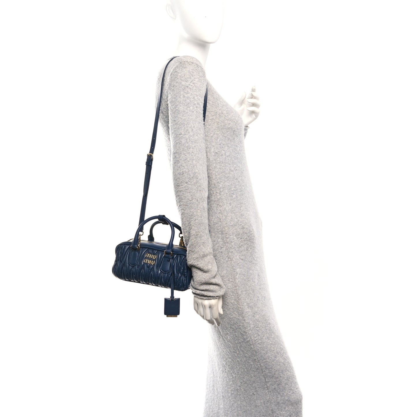 Nappa Matelasse Regular Arcadie Top Handle Bag Baltic Blue