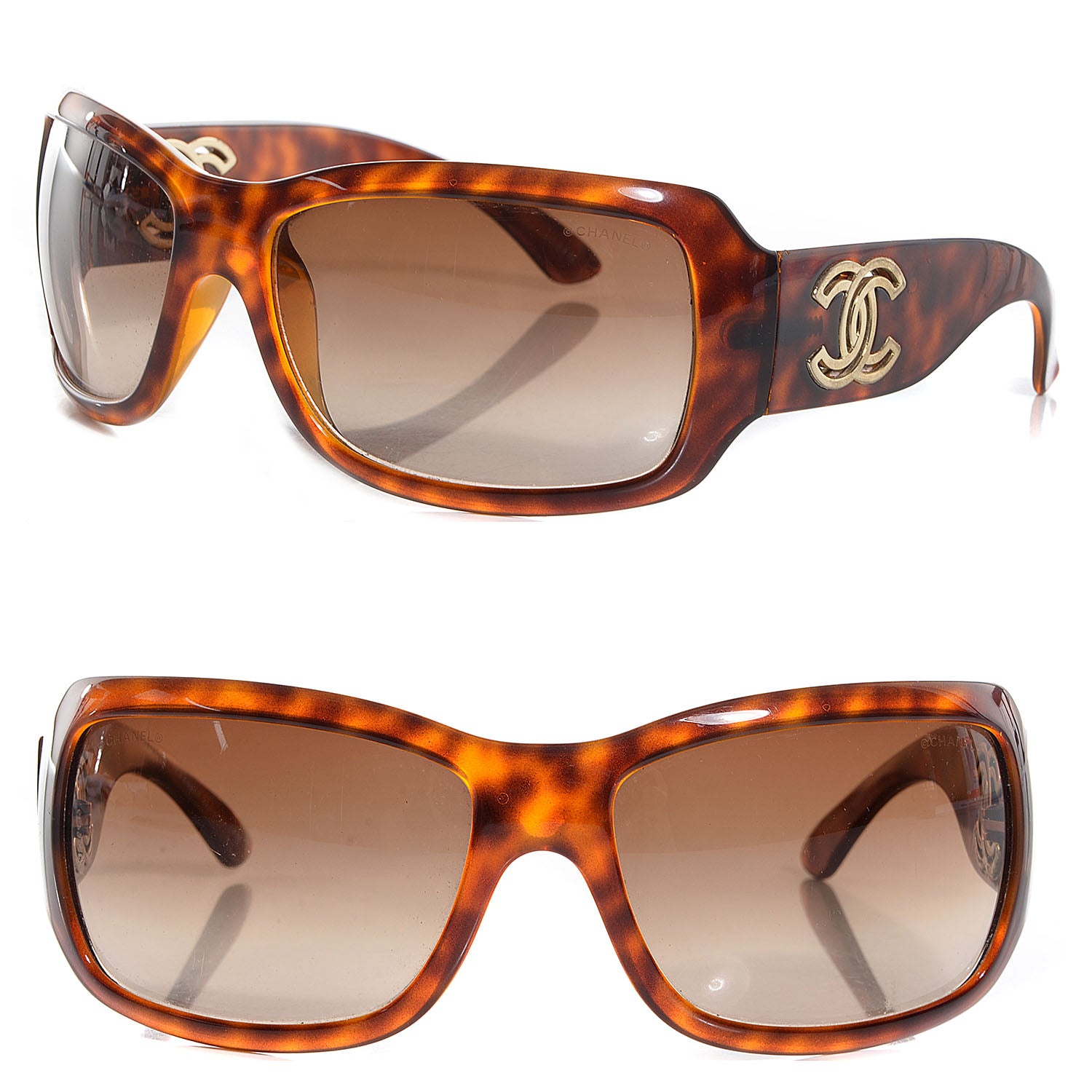 Chanel Tortoise Shell CC Sunglasses 6018 1 of 4