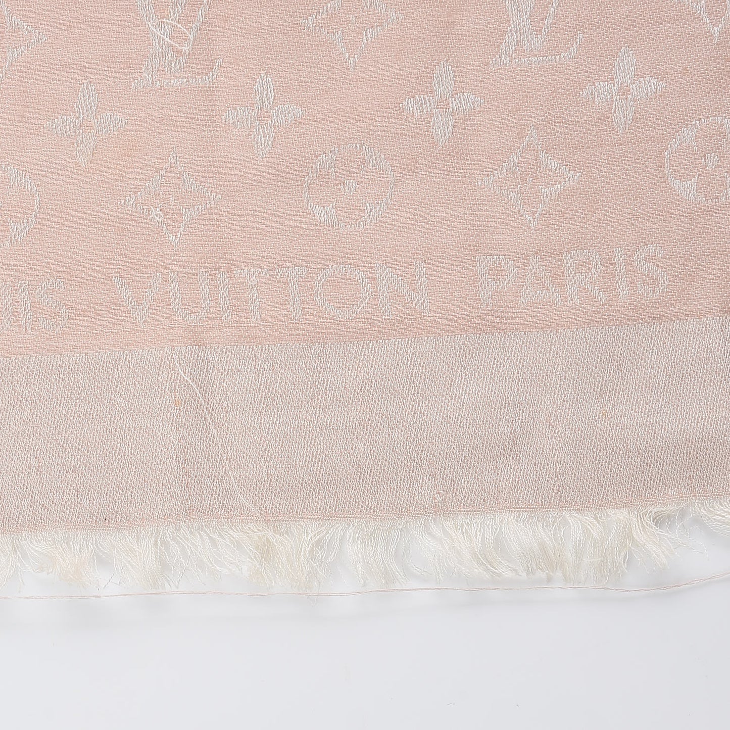Silk Wool Monogram Shawl Rose