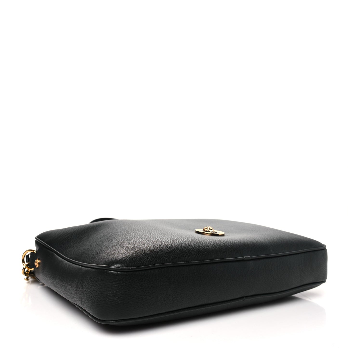 Calfskin Medusa Briefcase Messenger Bag Black