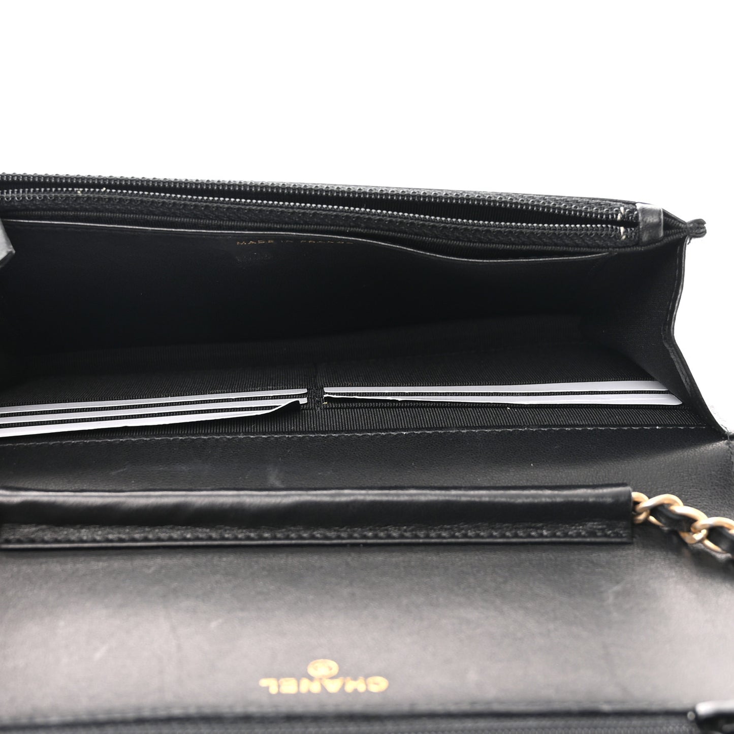 Lambskin Pyramid Wallet On Chain WOC Black