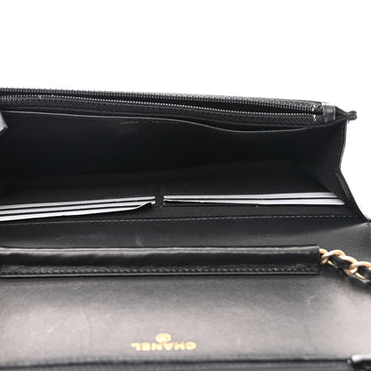 Chanel Lambskin Pyramid Wallet On Chain WOC Black 5 of 11