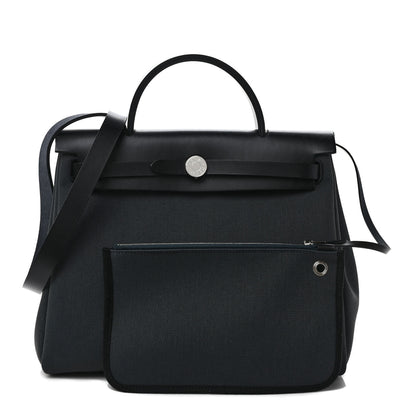 Hermes Military Toile Vache Hunter Herbag Zip PM 31 Black Vert Rousseau 1 of 11