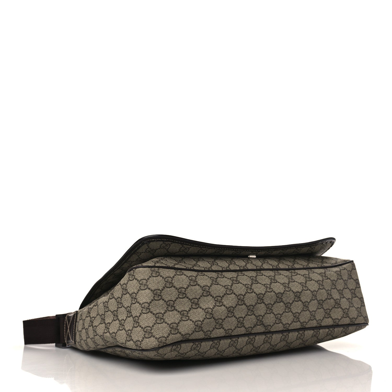 Gucci GG Plus Monogram Large Interlocking G Flap Messenger Bag Beige Dark Brown 4 of 9