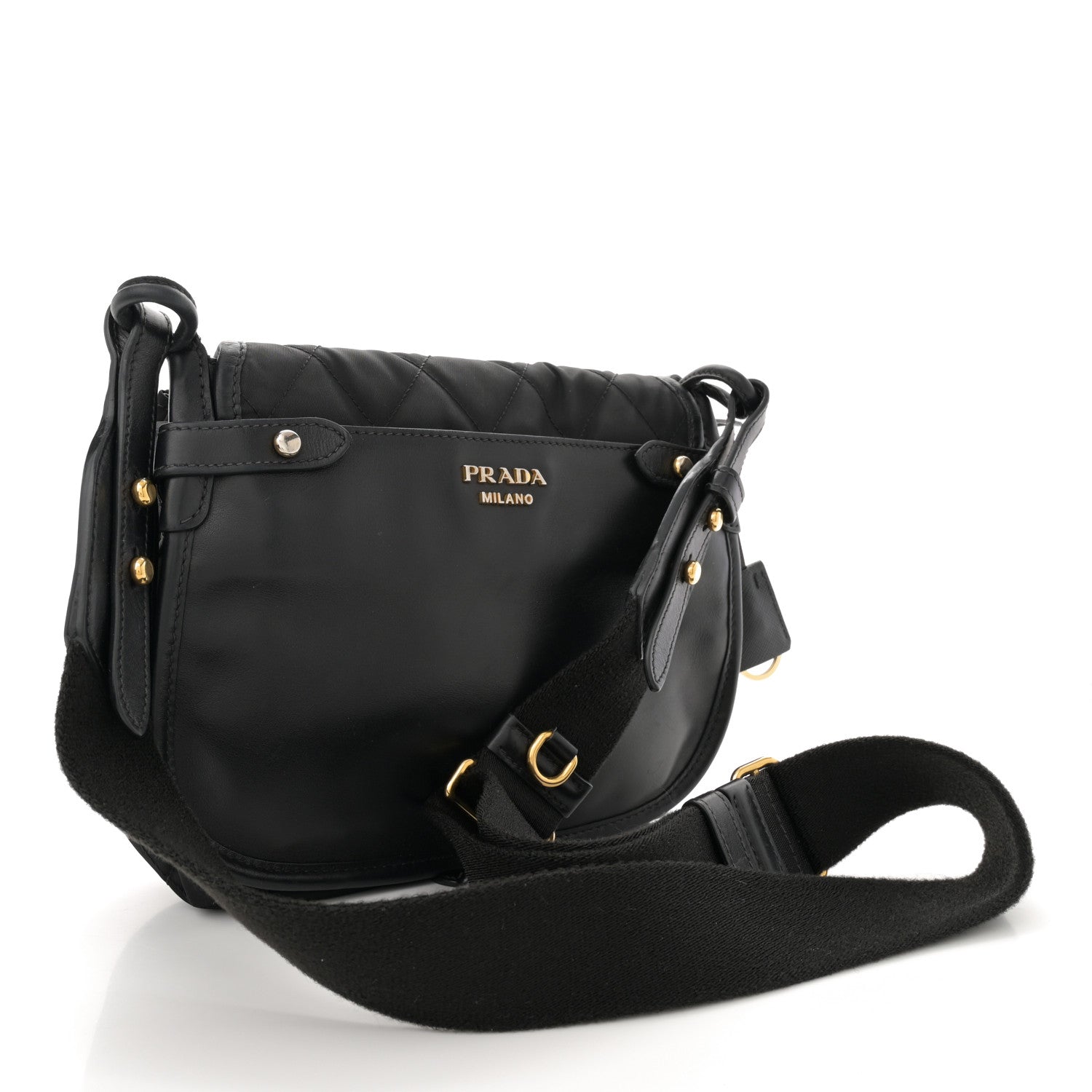 Prada Nylon Calf Corsaire Bag Black 3 of 16