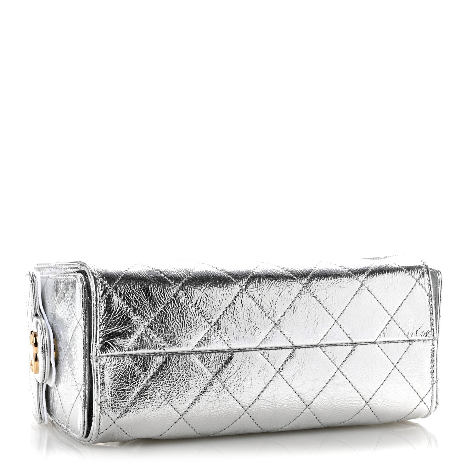 Chanel Metallic Aged Calfskin Quilted Mini Chanel 25 Handbag Silver 4 of 10