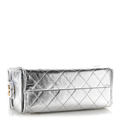 Chanel Metallic Aged Calfskin Quilted Mini Chanel 25 Handbag Silver 4 of 10