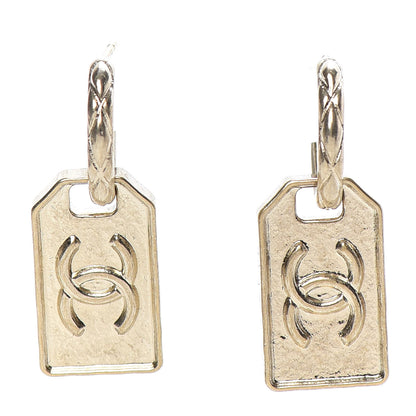 Chanel CC Tag Drop Earrings Gold 1 of 5