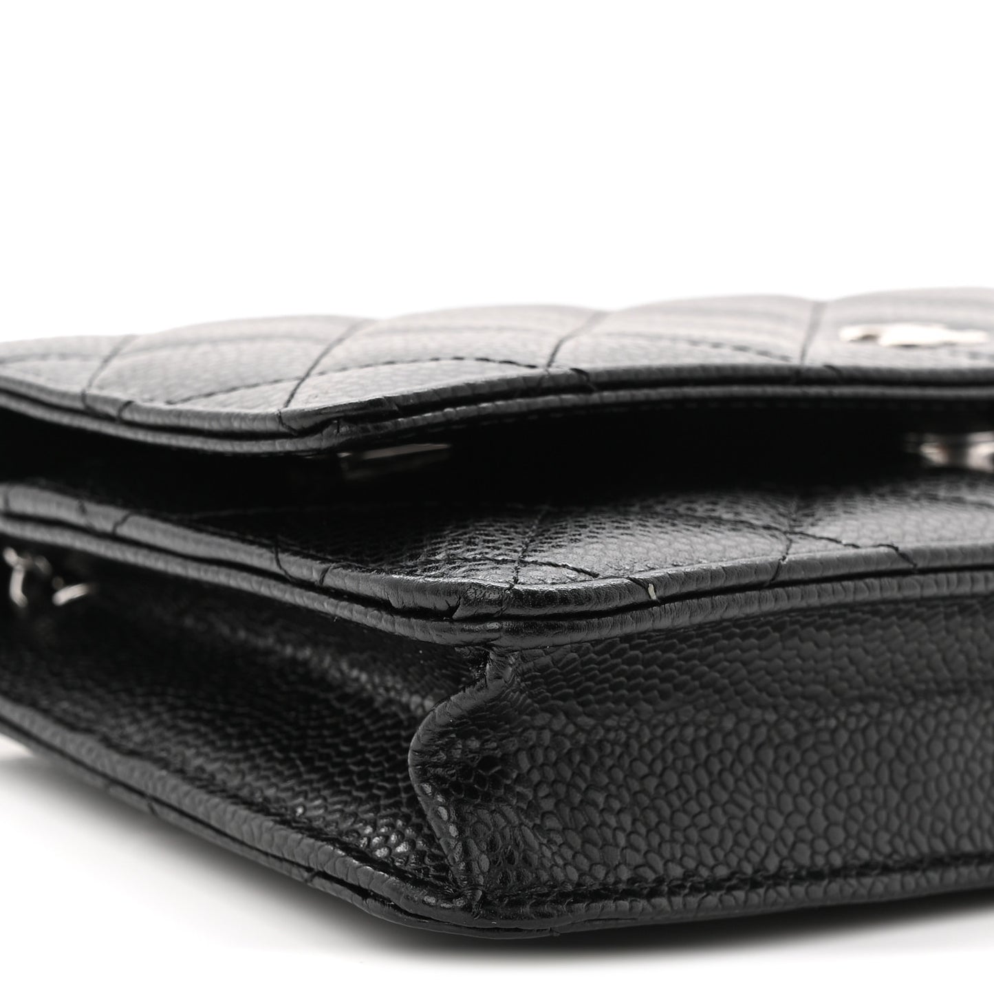 Caviar Quilted Wallet On Chain WOC Black