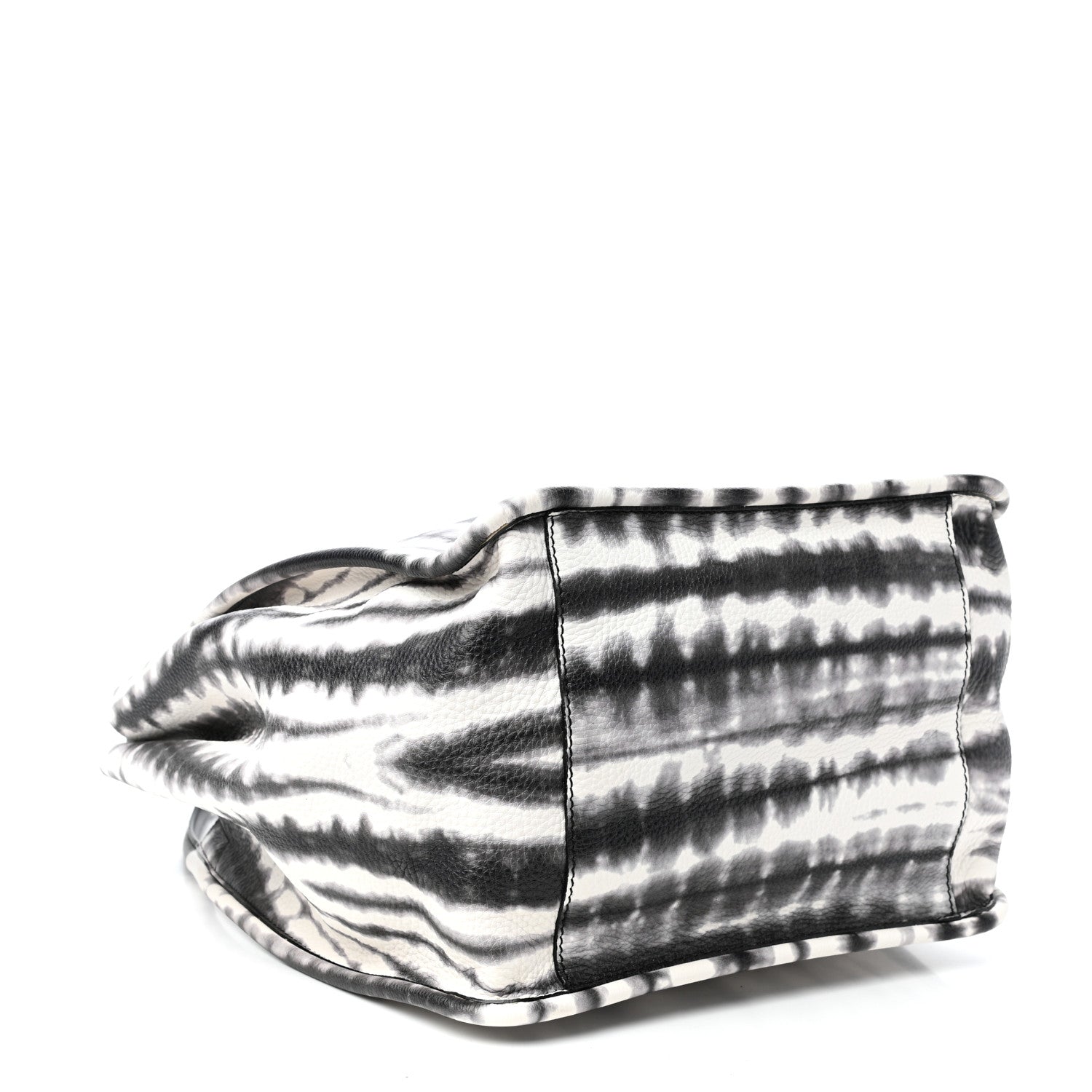 Proenza Schouler Grained Calfskin Large Tie Dye Tote Black White 4 of 10