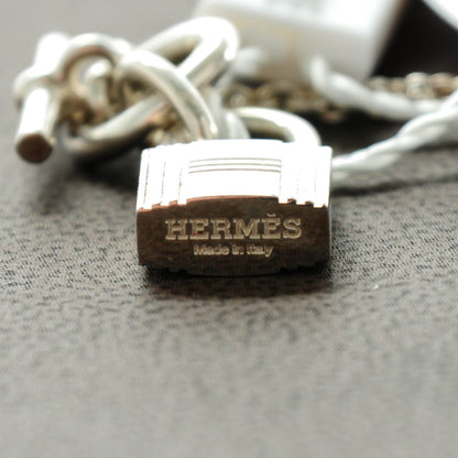 Hermes Sterling Silver Cadenas Kelly Lock Pendant Necklace 5 of 5