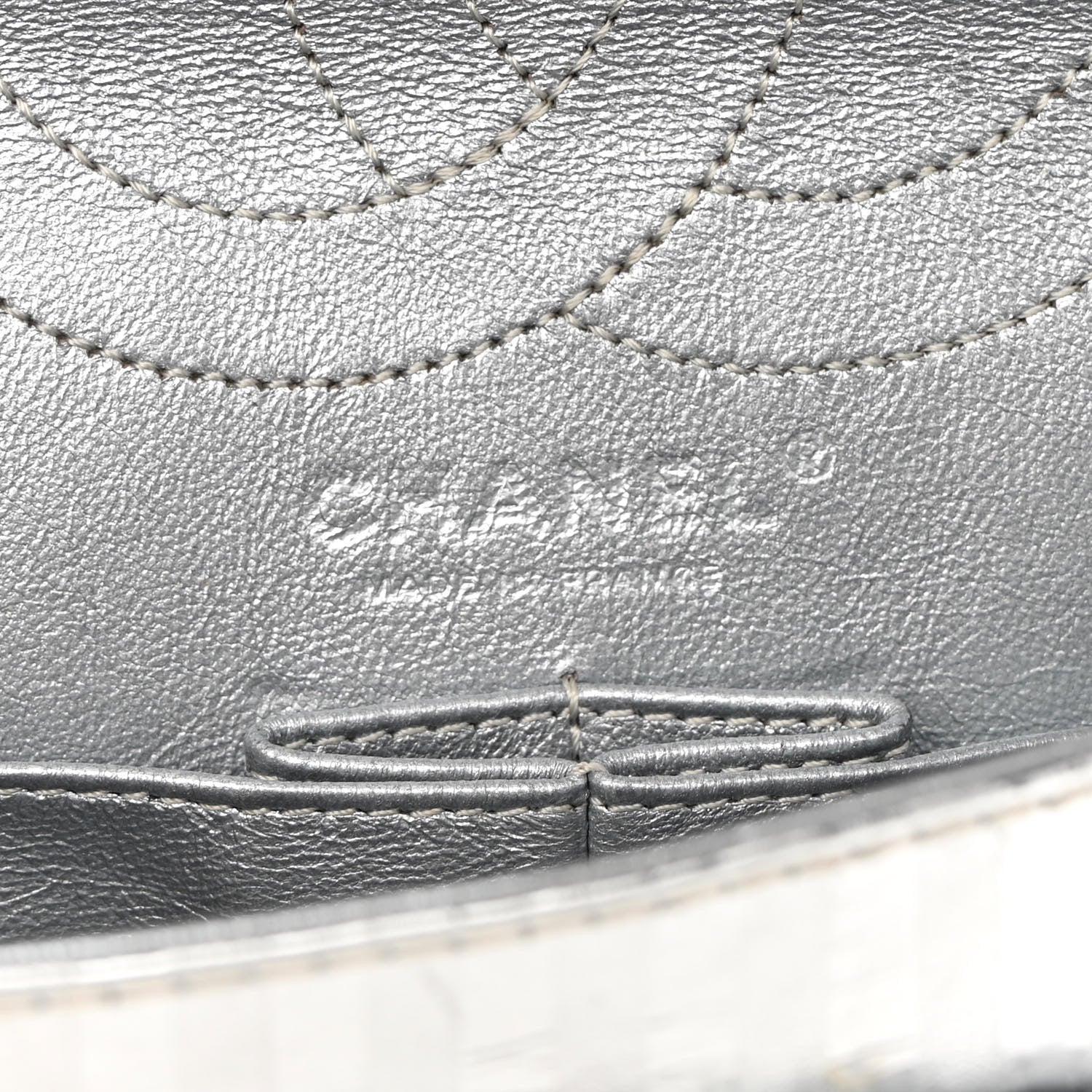 Chanel Metallic Calfskin Striped 2.55 Reissue Flap Silver 6 of 11