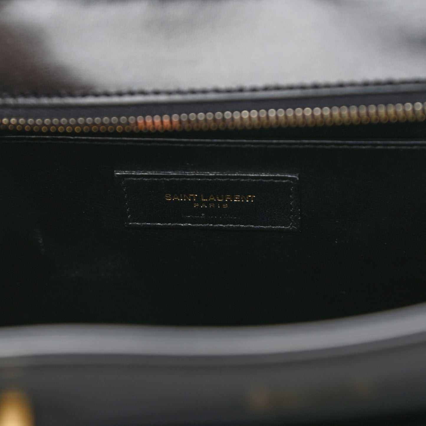 Shiny Calfskin Medium Uptown Tote Black