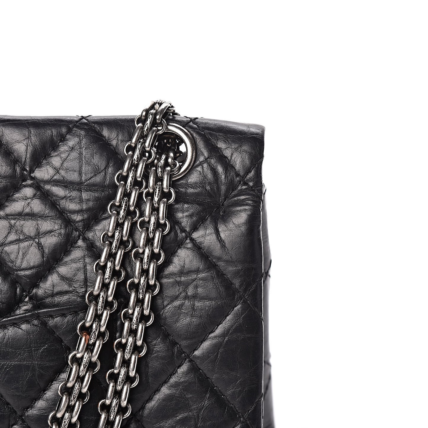 Aged Calfskin Quilted 2.55 Reissue 226 Flap Black