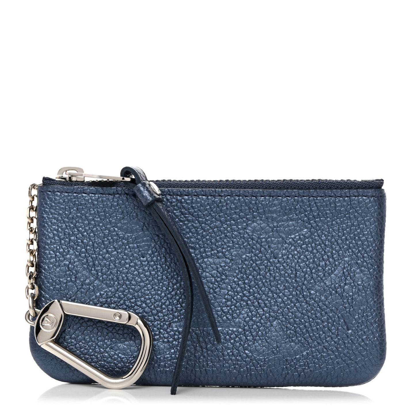 Metallic Empreinte Monogram Giant Key Pouch Navy Nacre