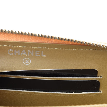 Chanel Metallic Lambskin Star Embossed Medium Zip Around Wallet Gold 6 of 9