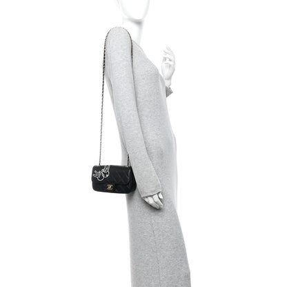 Chanel Lambskin Quilted Extra Mini V For Victory Flap Black 2 of 11