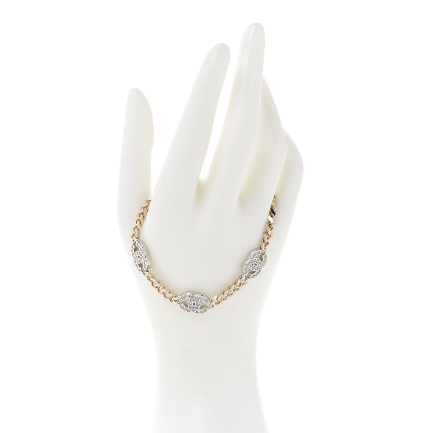 Crystal CC Chain Bracelet Gold Silver