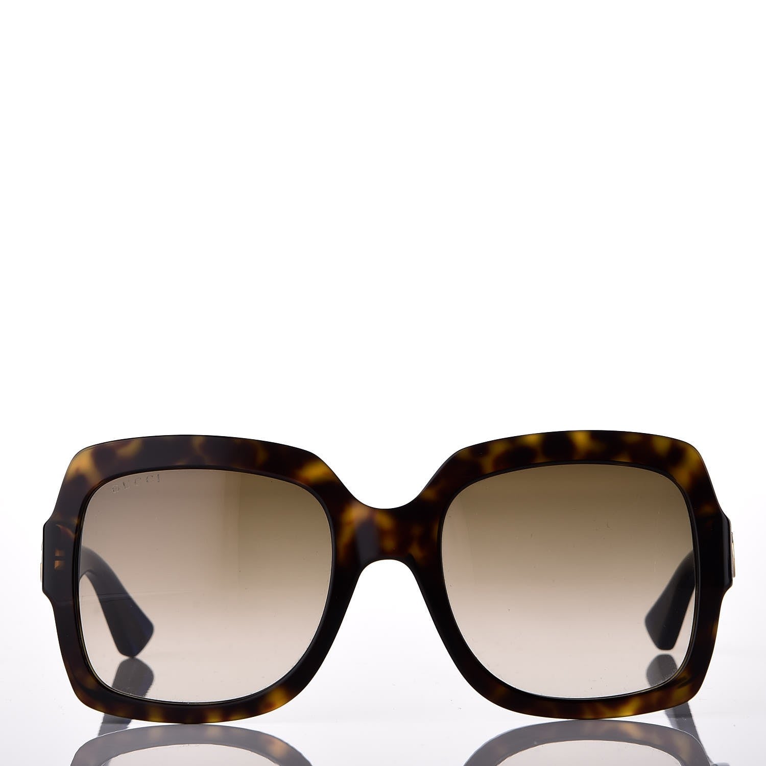 Gucci Oversize Square Web GG 0036S Sunglasses Tortoise 2 of 9