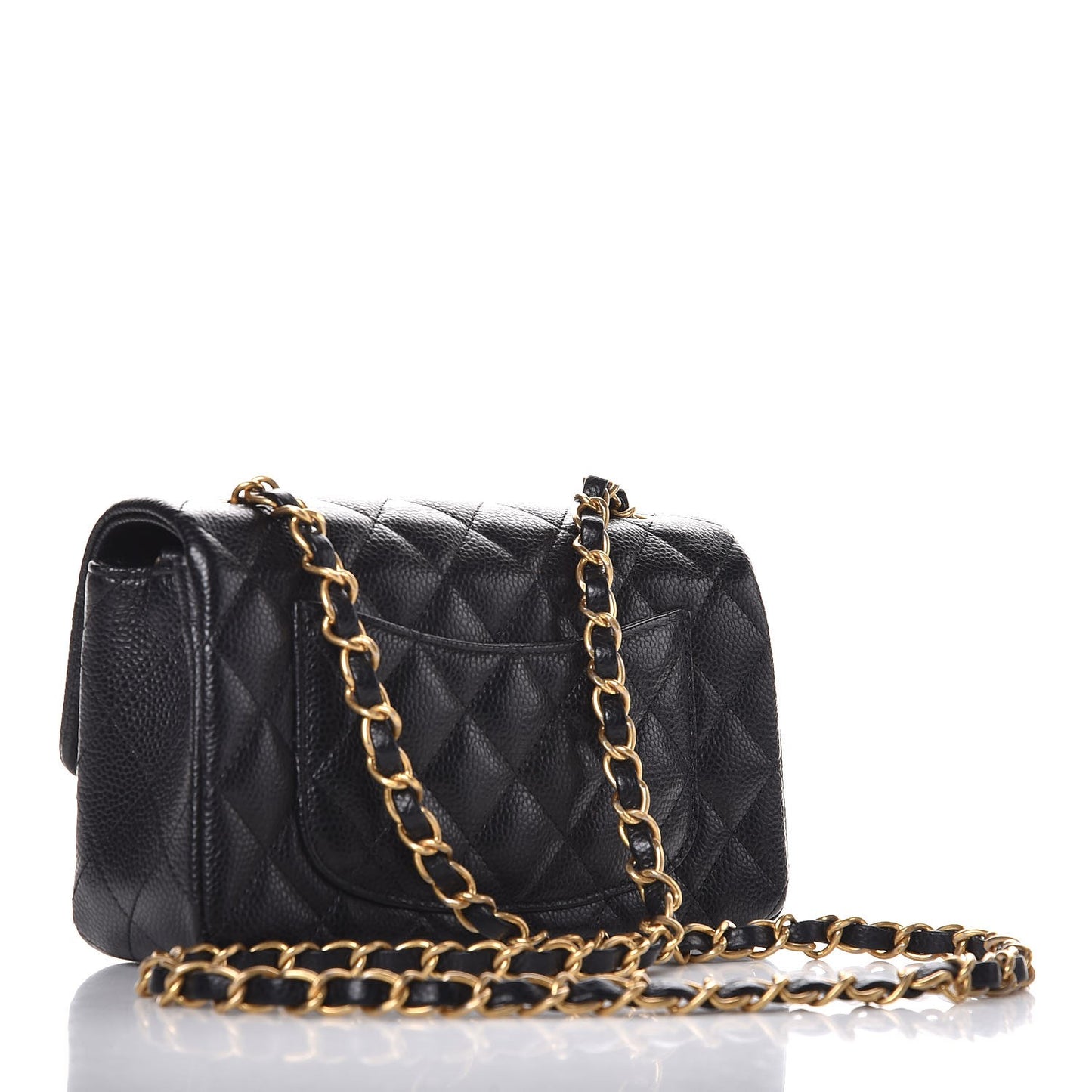 Caviar Quilted Mini Rectangular Flap Black