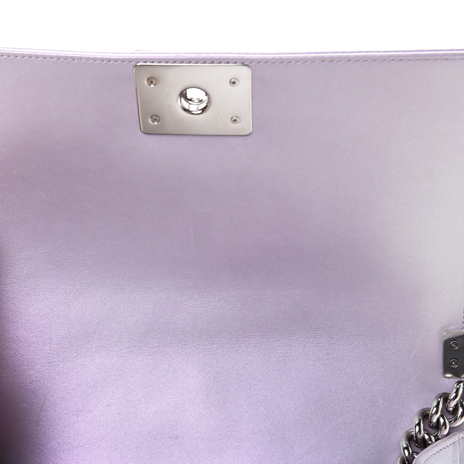 Chanel Metallic Lambskin Chevron Quilted Medium Boy Flap Pink 13 of 15