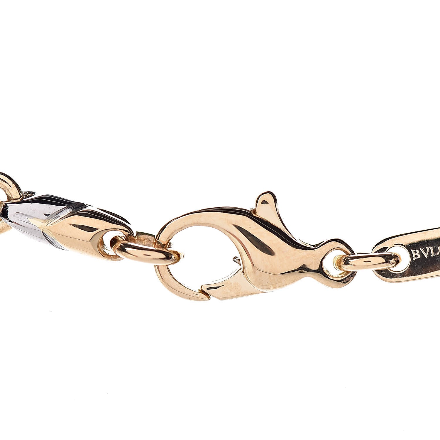 Bulgari 18K Yellow Gold Stainless Steel Passo Doppio Necklace 4 of 5