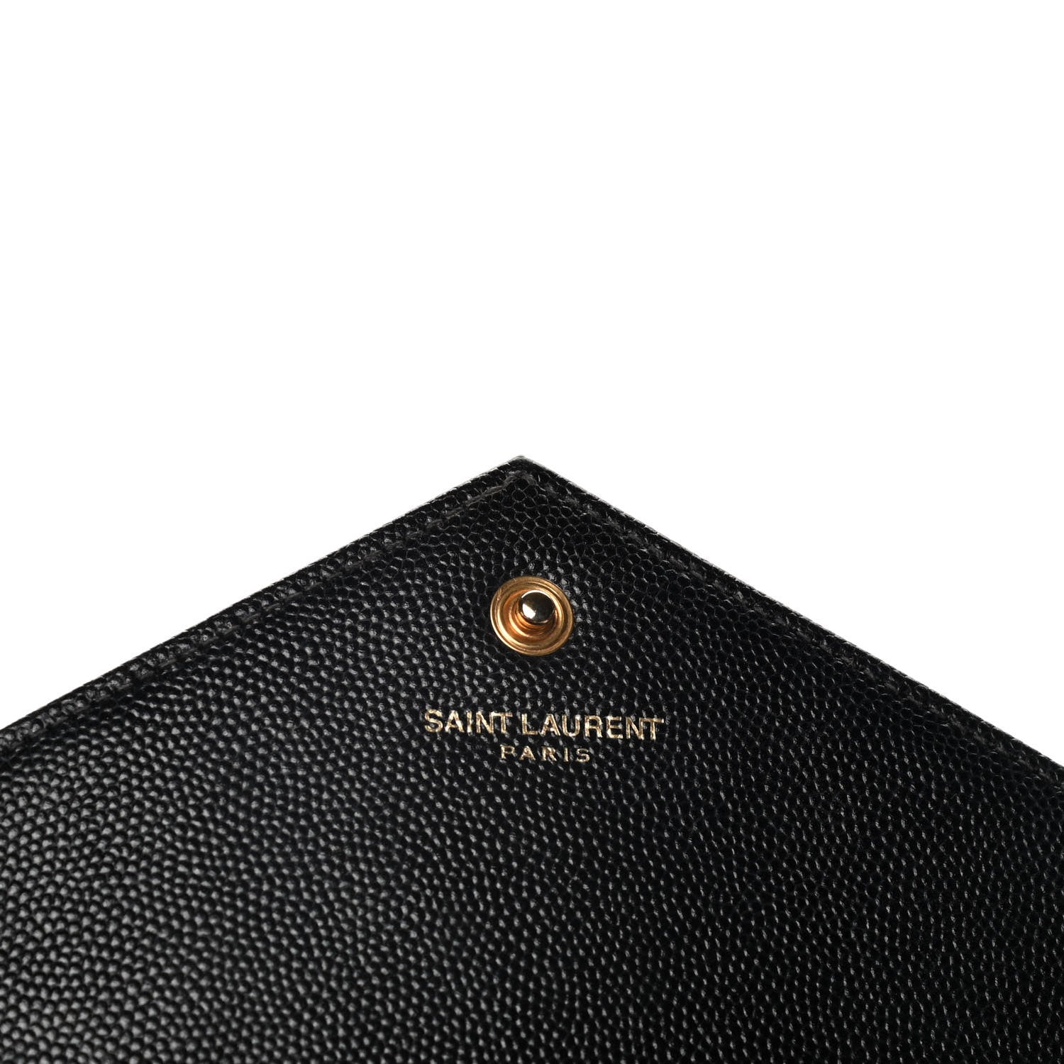 Saint Laurent Grain De Poudre Matelasse Chevron Monogram Chain Wallet Black 6 of 16