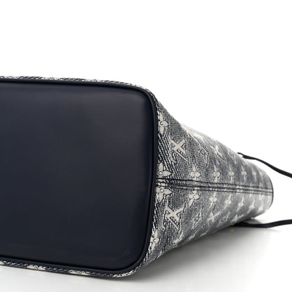 Louis Vuitton Monoglam Neverfull MM Blue 10 of 11