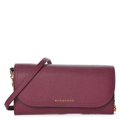 Burberry Grainy Calfskin Henley Wallet On Chain Burgundy 1 of 9