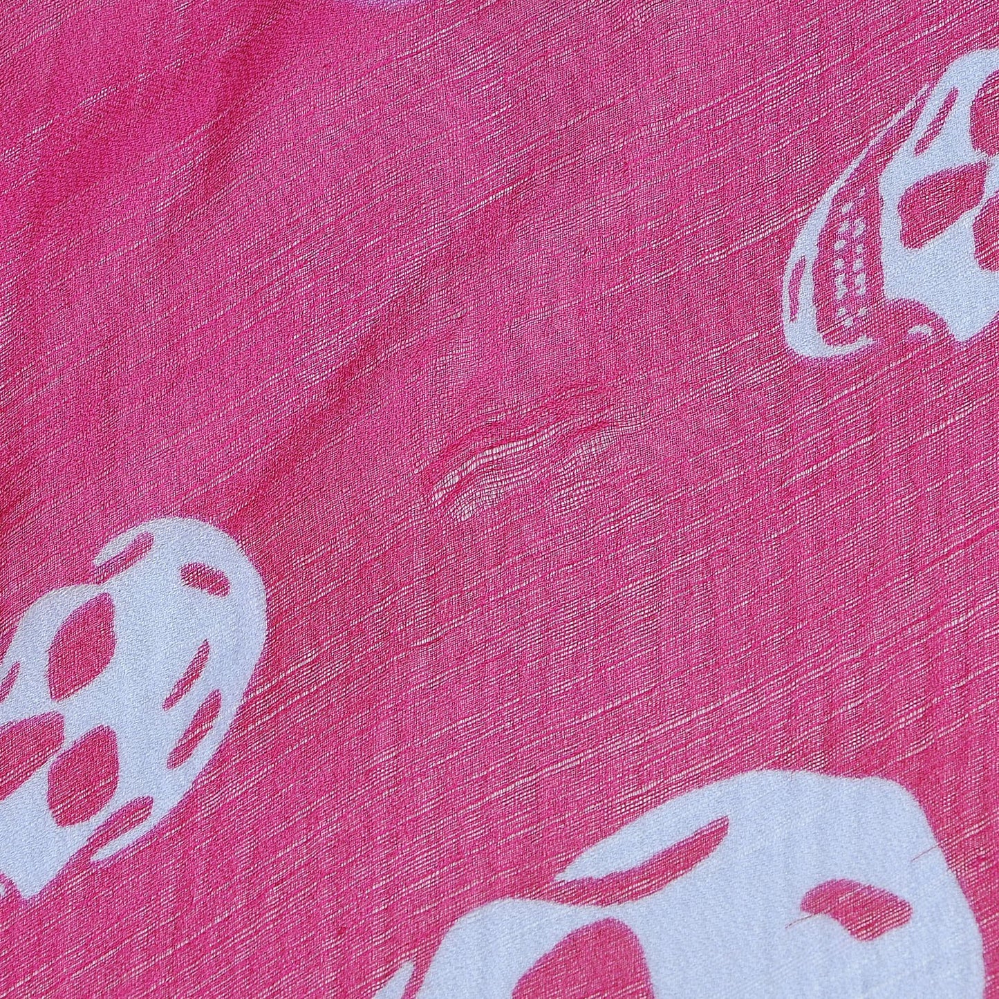 Silk Chiffon Skull Scarf Fuxia