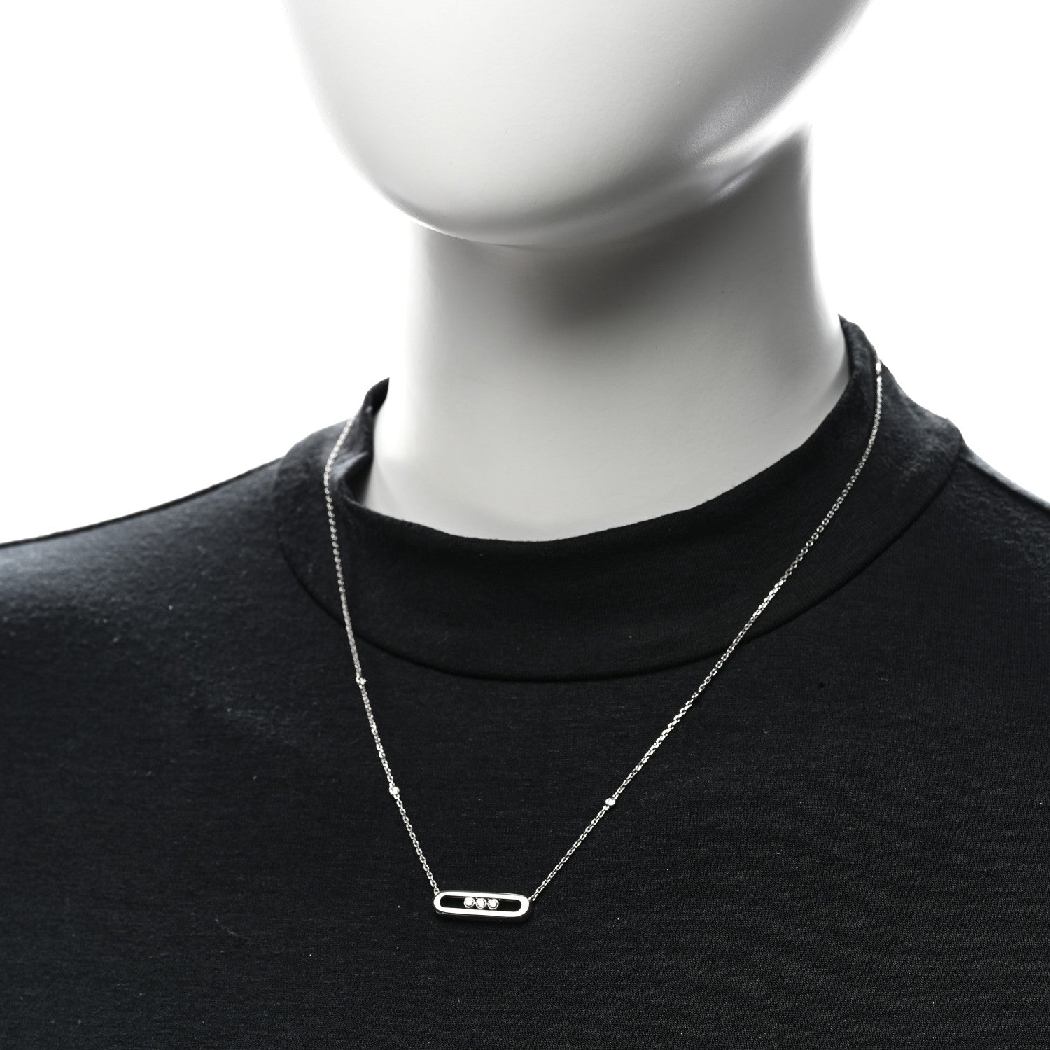 Messika 18K White Gold Diamond Baby Move Necklace 2 of 6