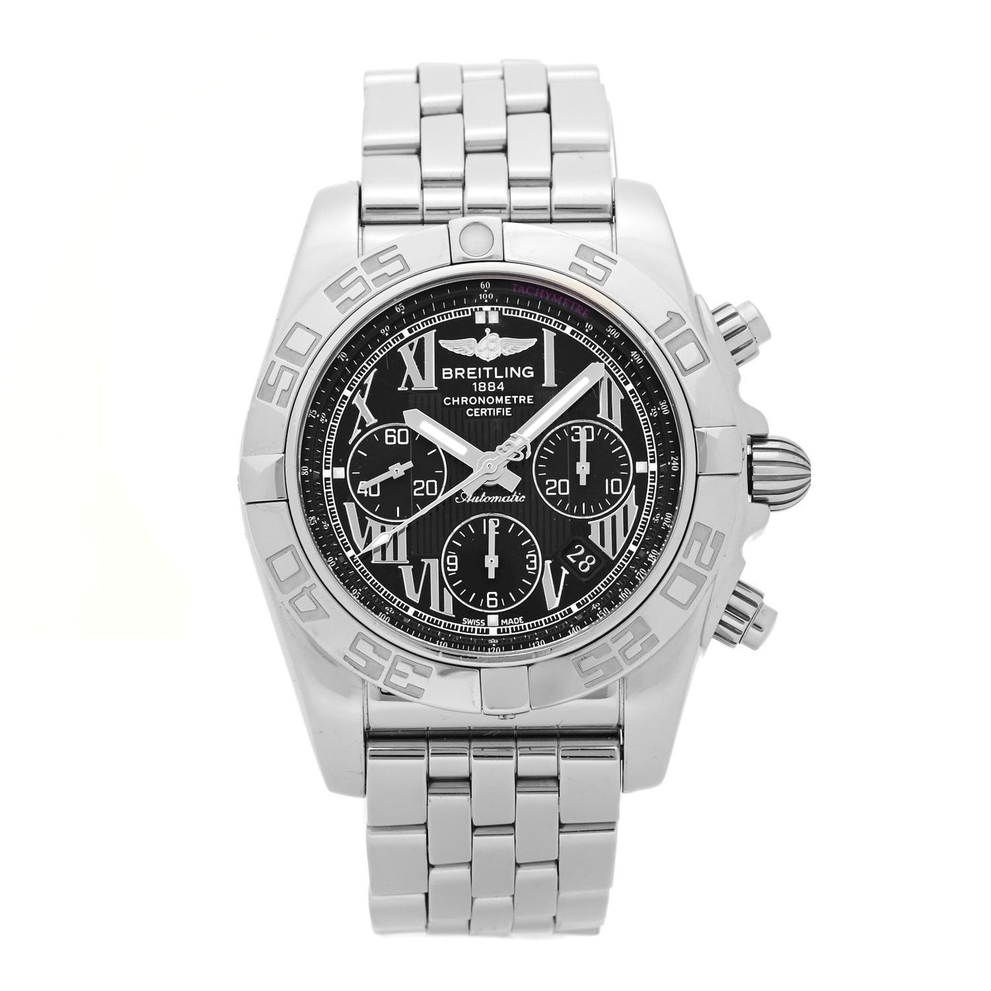 Stainless Steel 44mm Chronomat Automatic Watch Black AB0110