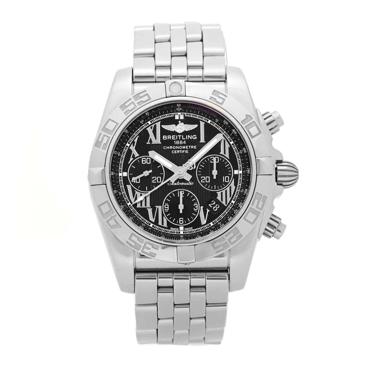 Breitling Stainless Steel 44mm Chronomat Automatic Watch Black AB0110 1 of 4
