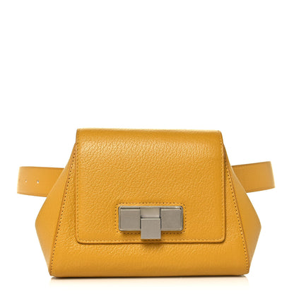 Bottega Veneta Grained Calfskin Geometric Belt Bag Mustard Yellow 1 of 11