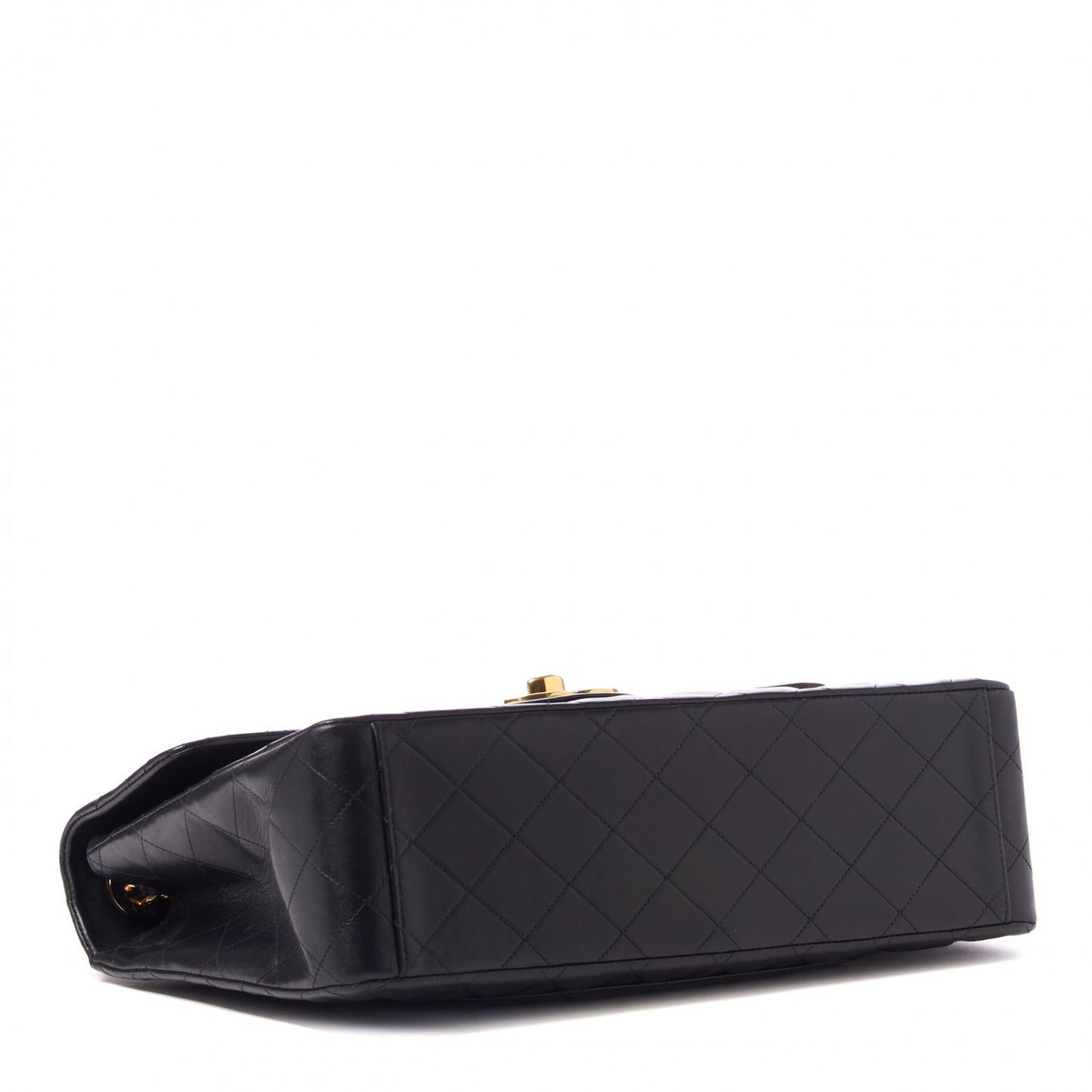 Lambskin Quilted XL Jumbo Single Flap Black