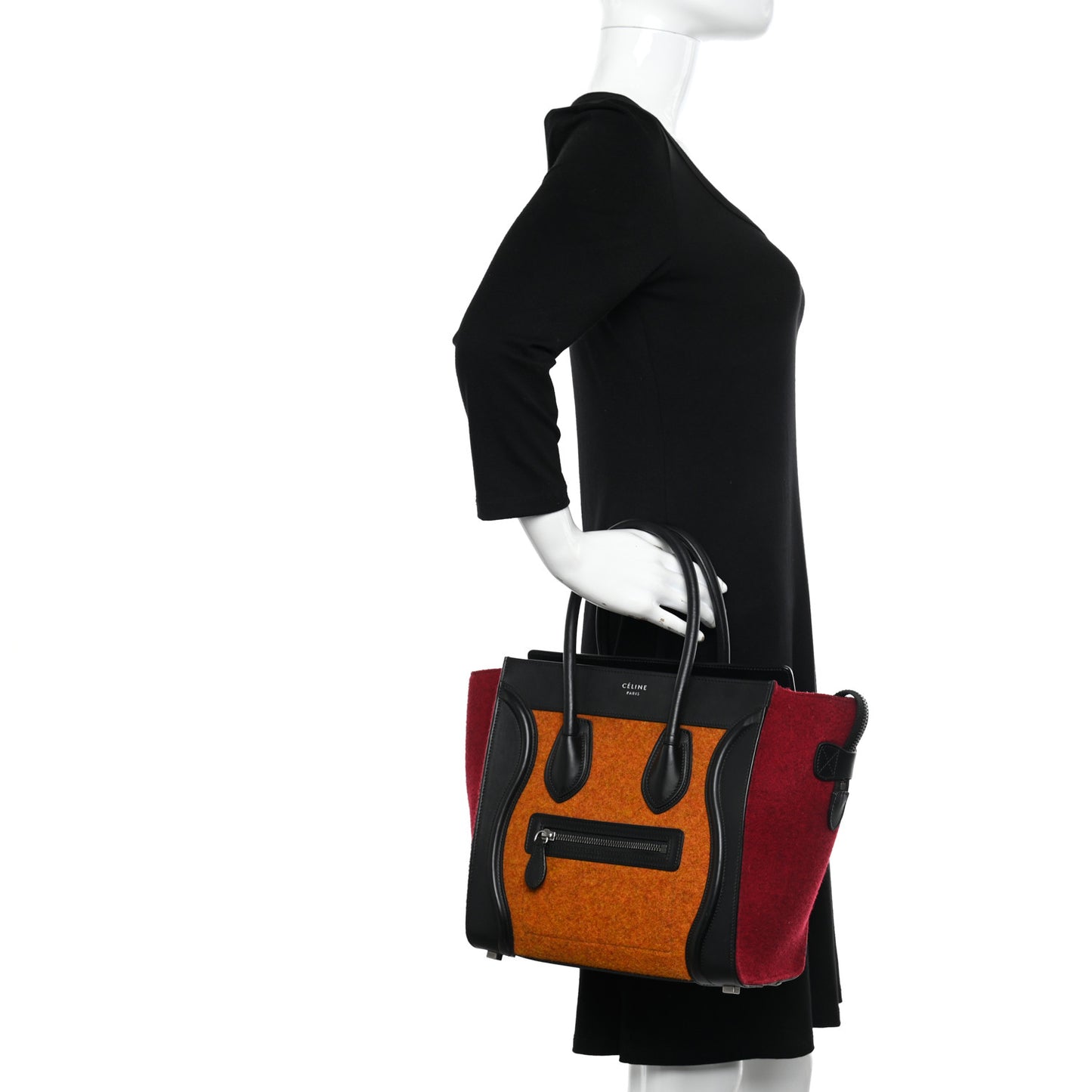 Felt Smooth Calfskin Micro Tri-Color Luggage Orange