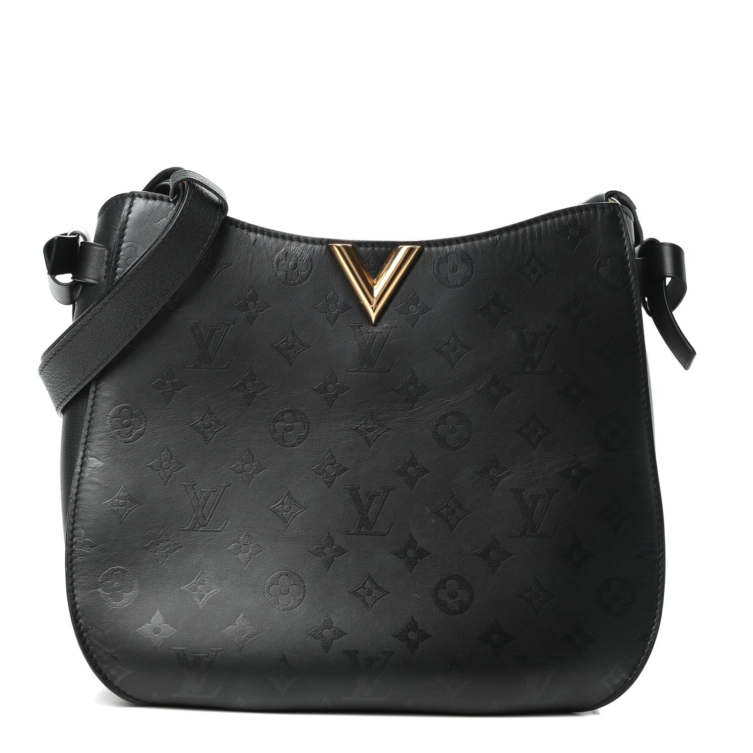 Louis Vuitton Cuir Plume Very Hobo Black 1 of 8
