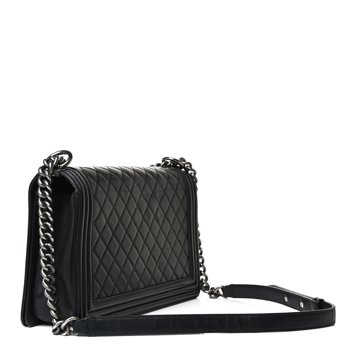 Calfskin Quilted New Medium Boy Flap Black