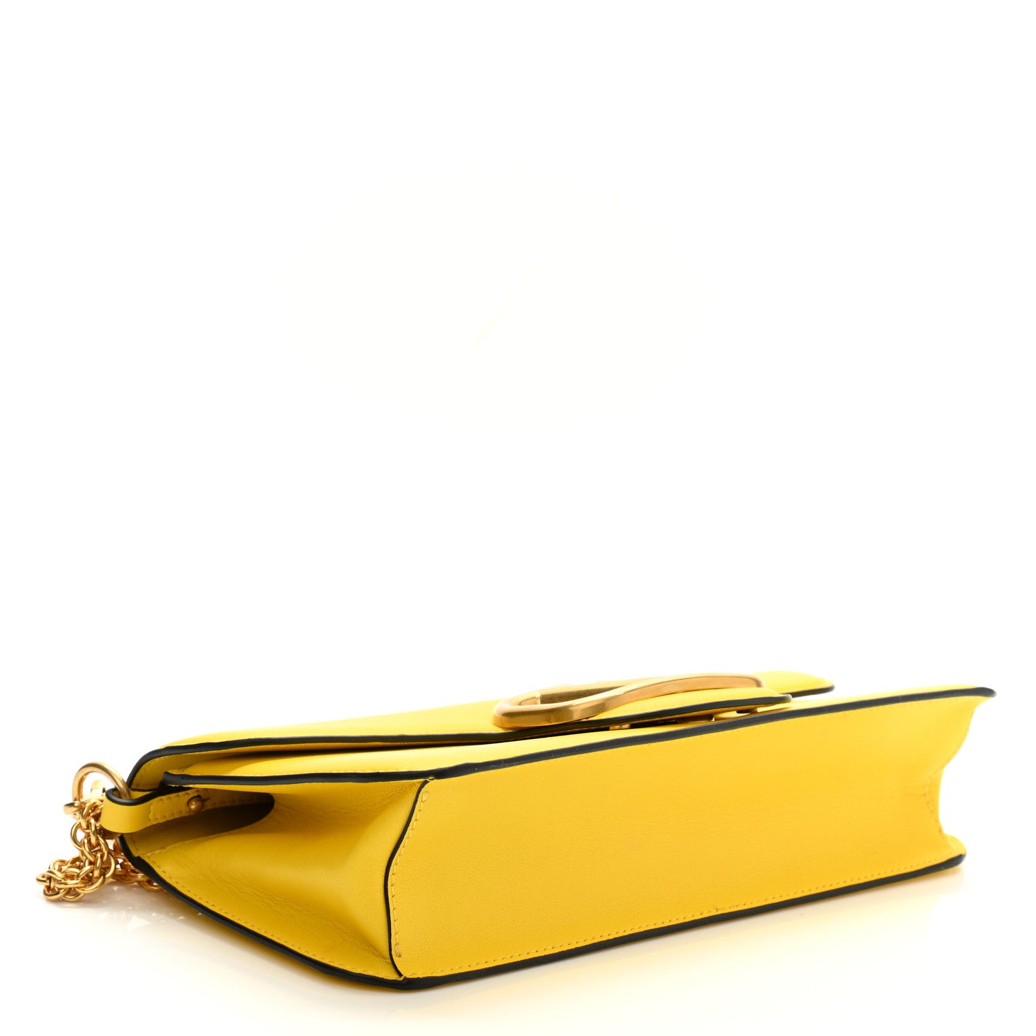 Valentino Garavani Calfskin Vlogo Loco Shoulder Bag Bright Lemon 4 of 14