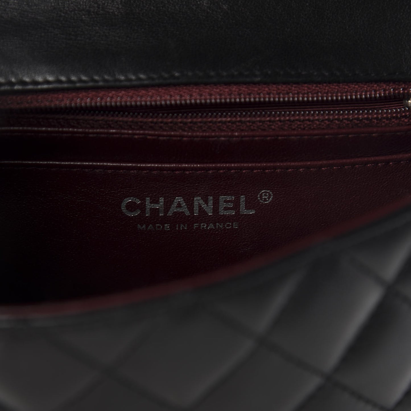 Lambskin Quilted Mini Square Flap Black