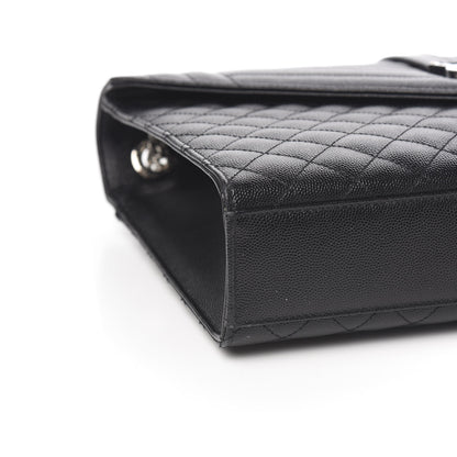 Saint Laurent Grain De Poudre Large Tri-Quilt Monogram Satchel Black 7 of 10