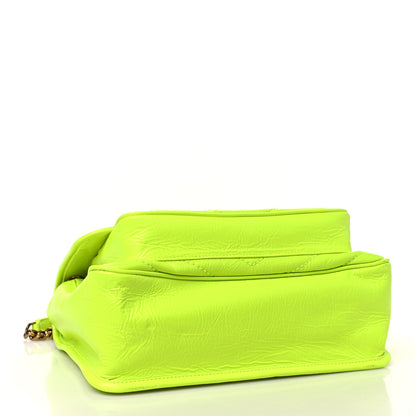 Saint Laurent Crinkled Calfskin Matelasse Monogram Medium Niki Chain Satchel Neon Yellow 4 of 10