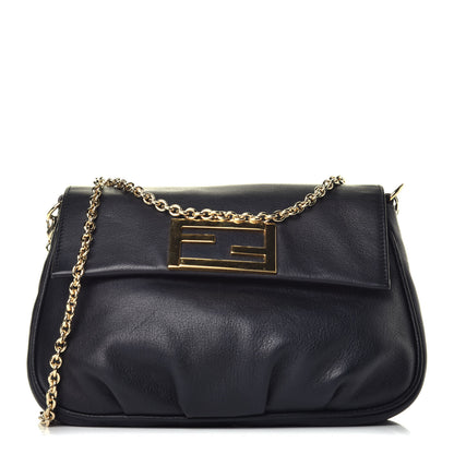 Fendi Vitello Flamingo Fendista Pouchette Crossbody Black 1 of 8