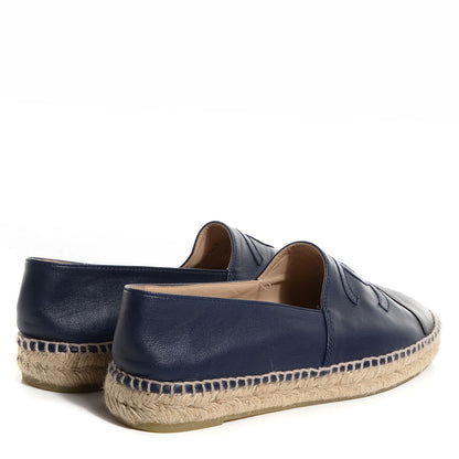 Chanel Lambskin CC Espadrilles 40 Navy Blue Black 4 of 8