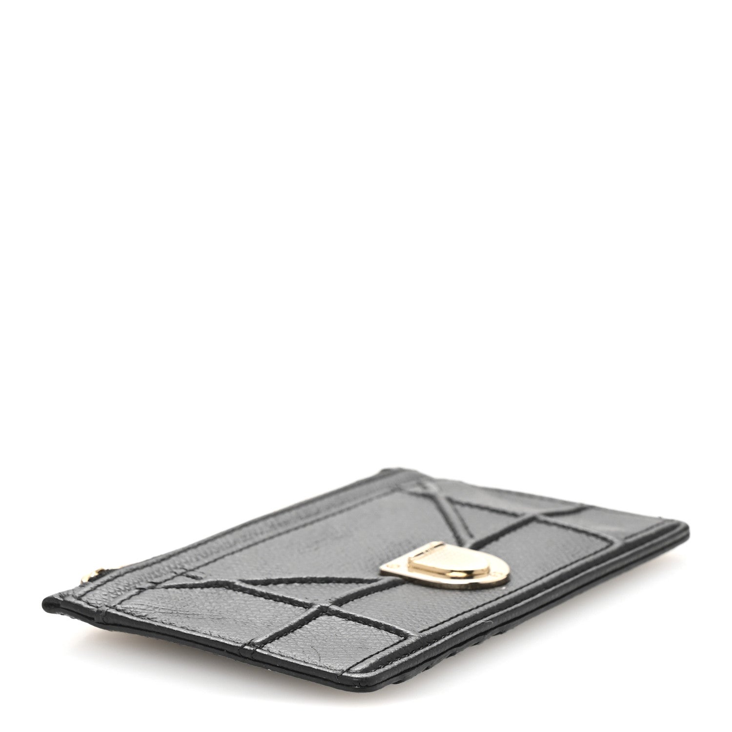 Christian Dior Grained Calfskin Cannage Diorama Wallet Black 4 of 10