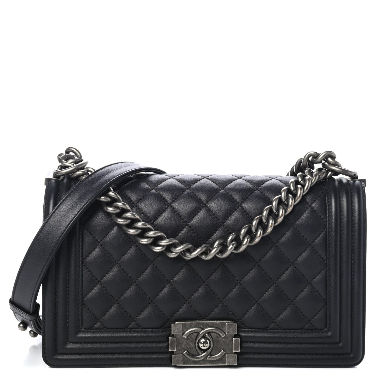 Chanel Lambskin Quilted Medium Boy Flap Black 1 of 4