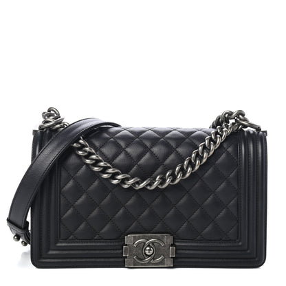 Chanel Lambskin Quilted Medium Boy Flap Black 1 of 4