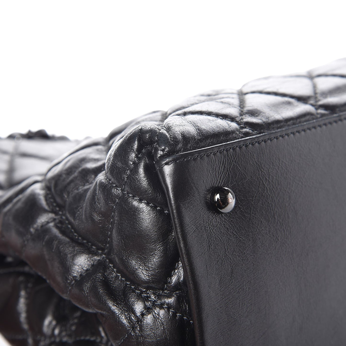 Calfskin Quilted Small Chain Me Tote Dark Grey