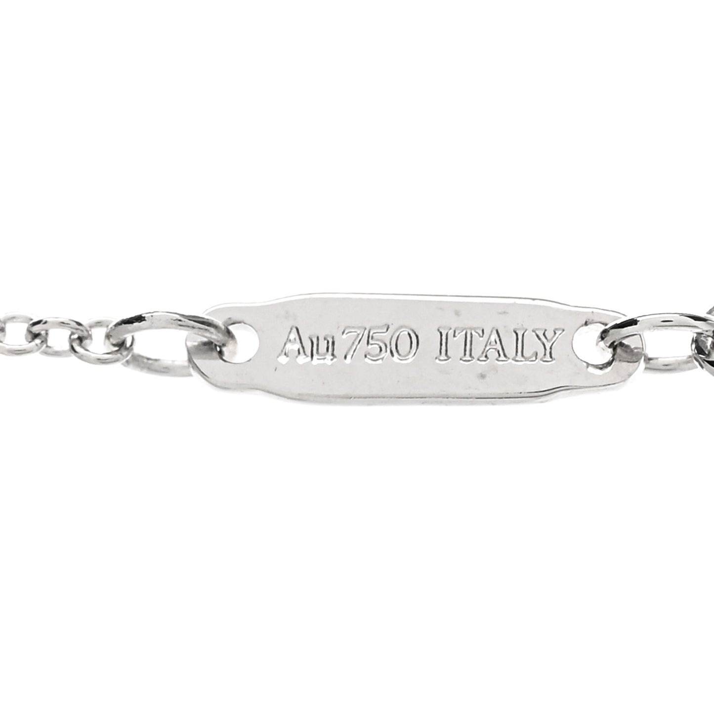 18K White Gold Small T Smile Pendant Necklace
